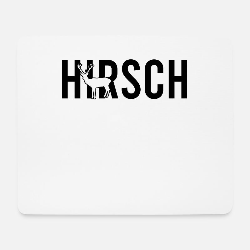 Hirsch - Mousepad (Querformat) - Weiß