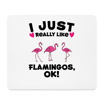 Flamingo Rose Flamant Flamant Rose Flamant Cadeau - Tapis de souris (format paysage) - blanc - Devant