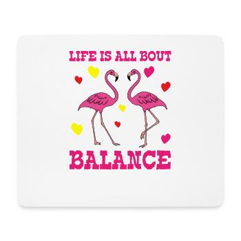 Flamingo Rose Flamant Flamant Rose Flamant Cadeau - Tapis de souris (format paysage) - blanc - Devant