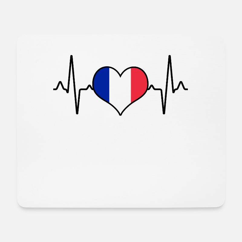 Frankreich Herzschlag - Mousepad (Querformat) - Weiß
