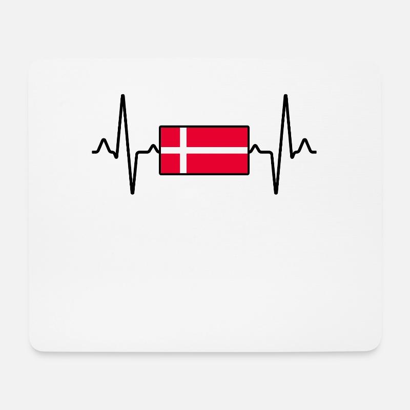Dänemark Herzschlag - Mousepad (Querformat) - Weiß
