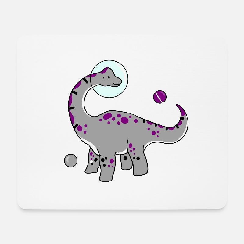 Ace Pride Dinosaurier Asexual Space - Mousepad (Querformat) - Weiß