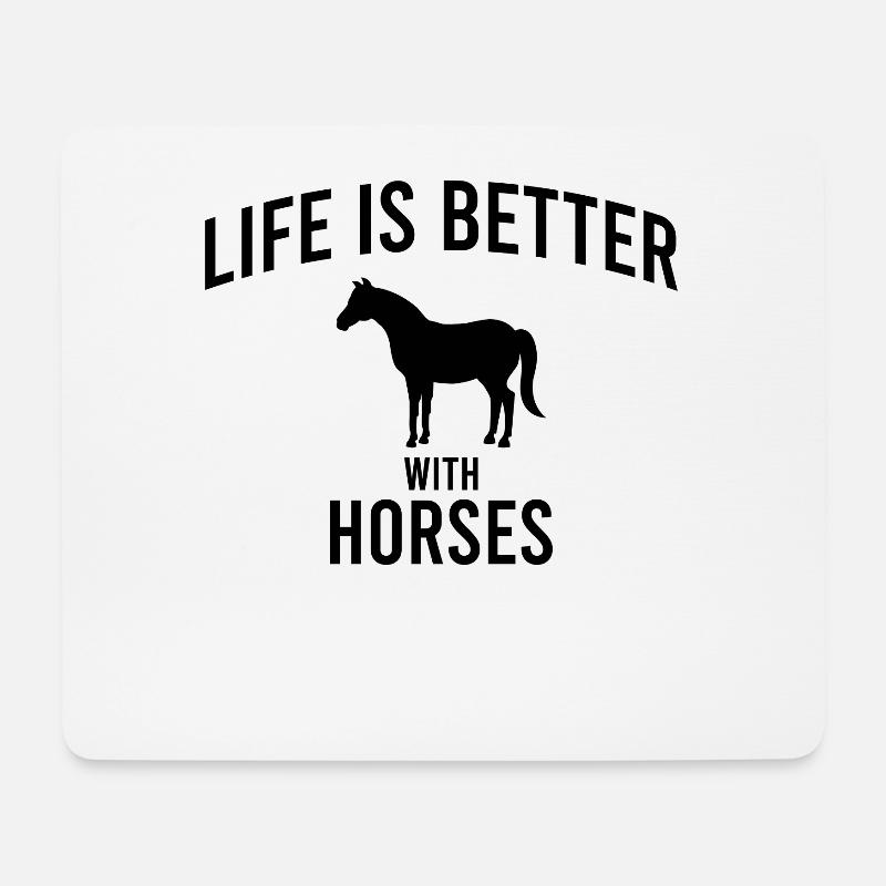 Cheval Cheval Dicton - Tapis de souris (format paysage) - blanc