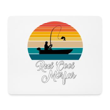 Cadeaux de pêche Reel Cool Morfar - Tapis de souris (format paysage) - blanc - Devant