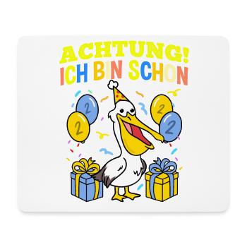 Achtung Ich Bin Schon 2 Geburtstag Pelikan - Mousepad (Querformat) - Weiß - Vorne
