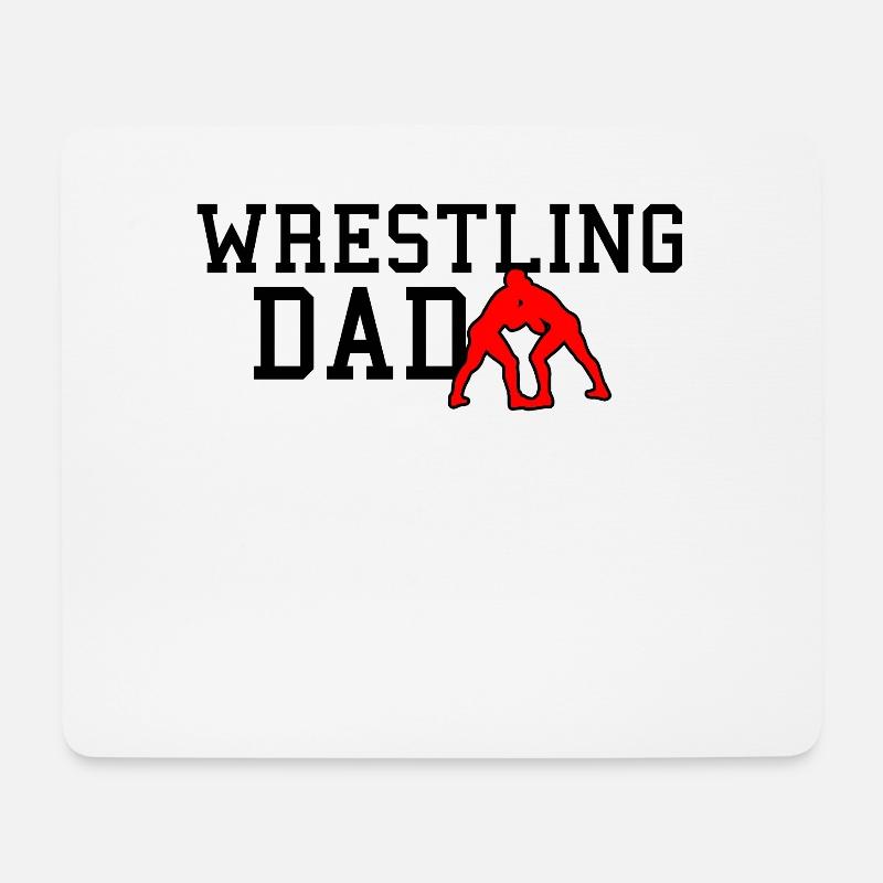 wrestling dad - Mousepad (Querformat) - Weiß