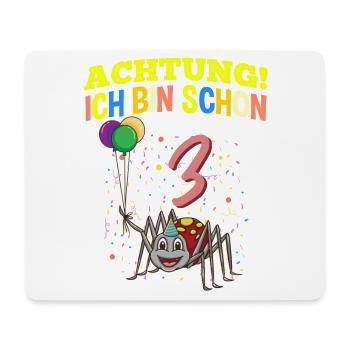 Achtung Ich Bin Schon 3 Tier Geburtstag Spinne - Mousepad (Querformat) - Weiß - Vorne