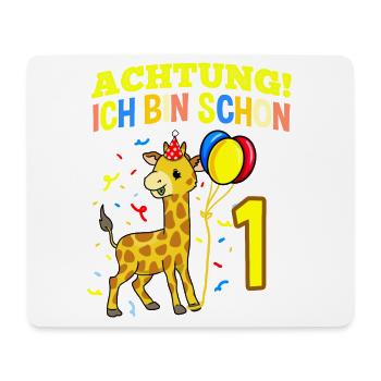 Achtung Ich Bin Schon 1 Geburtstag Giraffe - Mousepad (Querformat) - Weiß - Vorne