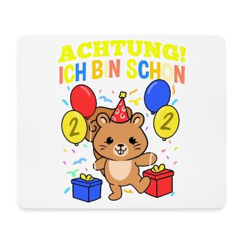 Achtung Ich Bin Schon 2 Geburtstag Eichhörnchen - Mousepad (Querformat) - Weiß - Vorne