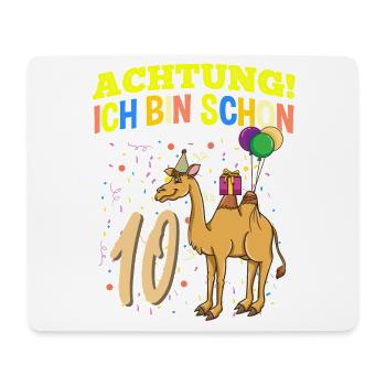 Achtung Ich Bin Schon 10 Geburtstag Kamel-Dromedar - Mousepad (Querformat) - Weiß - Vorne