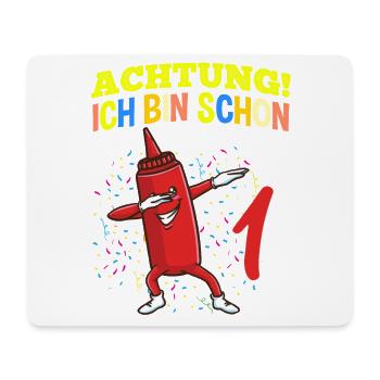Achtung Ich Bin Schon 1 Geburtstag Ketchup - Mousepad (Querformat) - Weiß - Vorne