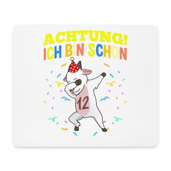 Achtung Ich Bin Schon 12 Geburtstag Ziege - Mousepad (Querformat) - Weiß - Vorne