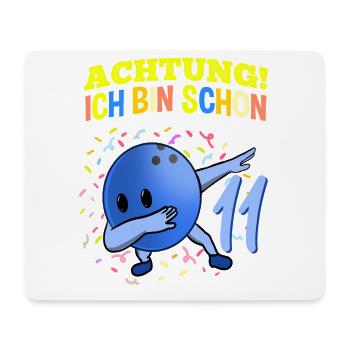 Achtung Ich Bin Schon 11 Geburtstag Bowlingkugel - Mousepad (Querformat) - Weiß - Vorne