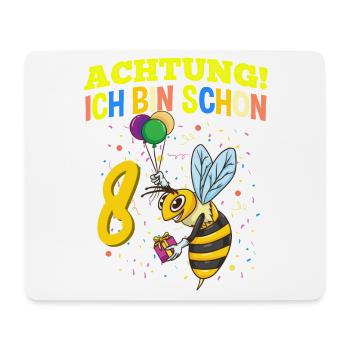 Achtung Ich Bin Schon 8 Tier Geburtstag Wespe - Mousepad (Querformat) - Weiß - Vorne