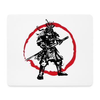 Samurai Japanischer Krieger Blutmond Design - Mousepad (Querformat) - Weiß - Vorne