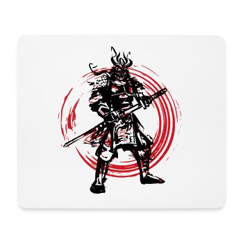Samurai Japanischer Krieger Blutmond Design - Mousepad (Querformat) - Weiß - Vorne