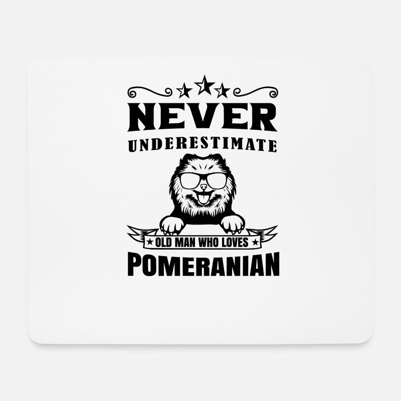 Spitz Pomeranian Zwergspitz Hund - Mousepad (Querformat) - Weiß