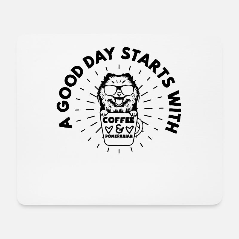 Spitz Pomeranian Zwergspitz Hund - Mousepad (Querformat) - Weiß