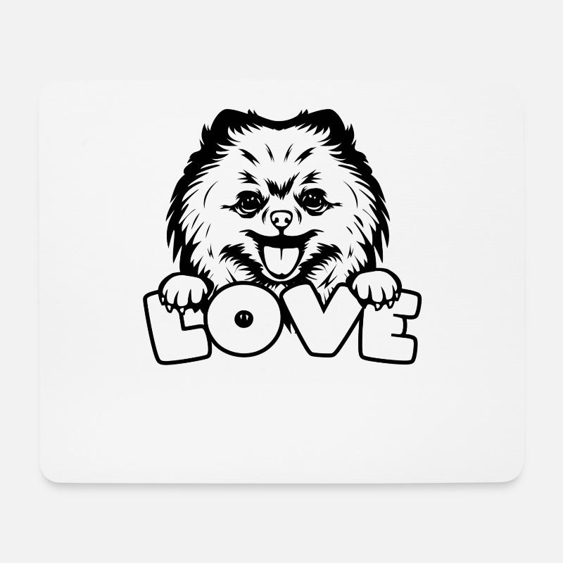 Spitz Pomeranian Zwergspitz Chien - Tapis de souris (format paysage) - blanc