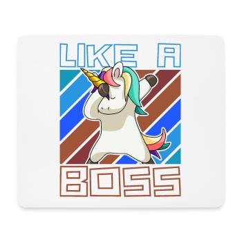 Comme un patron - Drôle de licorne Dabbing Saying - Tapis de souris (format paysage) - blanc - Devant