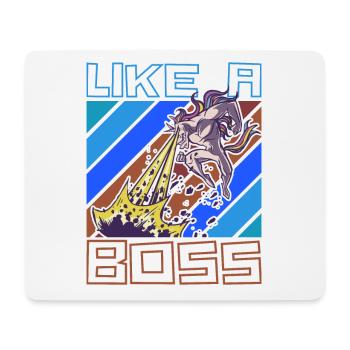 Like a Boss - Licorne Destructeur de Mondes Disant - Tapis de souris (format paysage) - blanc - Devant