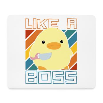 Comme un patron - Ente mit Messer Duck with Knife Meme - Tapis de souris (format paysage) - blanc - Devant