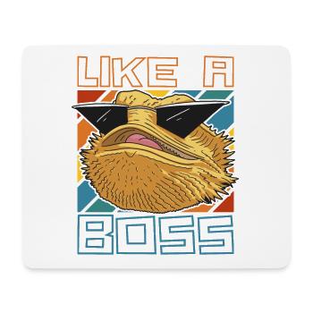 Like a Boss - Lustiger Leguan mit Sonnenbrille - Mousepad (Querformat) - Weiß - Vorne