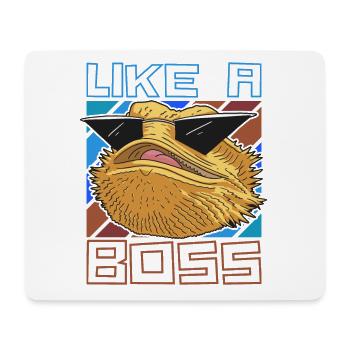 Like a Boss - Drôle d’iguane avec des lunettes de soleil - Tapis de souris (format paysage) - blanc - Devant
