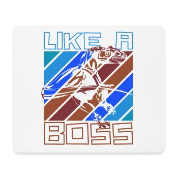 Like a Boss - Cool Velociraptor Dinosaur - Mouse Pad (horizontal) - white - Front