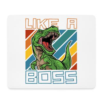 Comme un boss - Cool T-Rex Dinosaur Tyranno - Tapis de souris (format paysage) - blanc - Devant