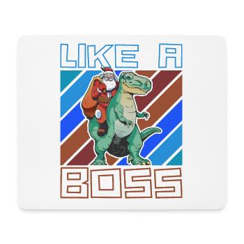 Like a Boss - Le Père Noël monte sur T-Rex - Tapis de souris (format paysage) - blanc - Devant