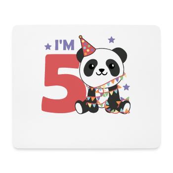 Panda for the fifth birthday for children 5 years - Mouse Pad (horizontal) - white - Front