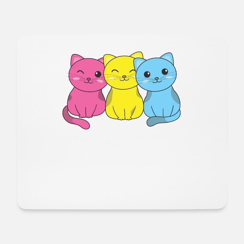 Pansexual Flag Pansexual Pride LGBTQ süße Katze - Mousepad (Querformat) - Weiß