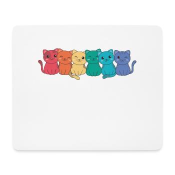Rainbow Flag Gay Pride LGBTQ Katzen süße Katze - Mousepad (Querformat) - Weiß - Vorne