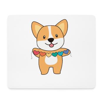 Rainbow Flag Gay Pride LGBTQ Herzen Hund Corgi - Mousepad (Querformat) - Weiß - Vorne
