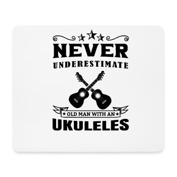 Ukulélé Hawaii Uke Guitare Musique Hawaiian Gift - Tapis de souris (format paysage) - blanc - Devant