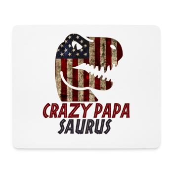 Patriotic Crazy papa Dinosaur - Mouse Pad (horizontal) - white - Front
