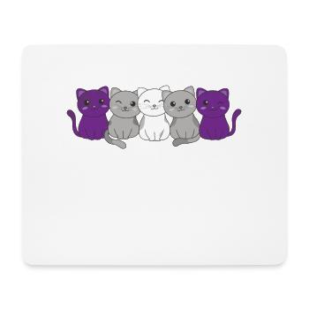graysexuell Flag Pride LGBTQ süßer Katzen - Mousepad (Querformat) - Weiß - Vorne