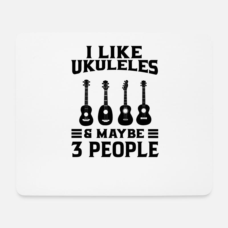 Ukulele Hawaii Uke Gitarre Musik Hawaiian Geschenk - Mousepad (Querformat) - Weiß