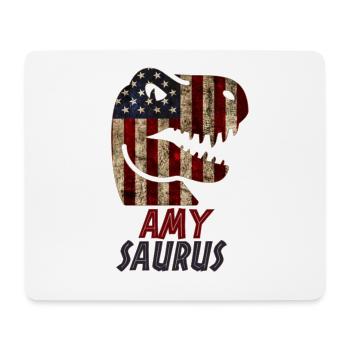 Patriotic Amy Dinosaur Amysaurus - Mouse Pad (horizontal) - white - Front