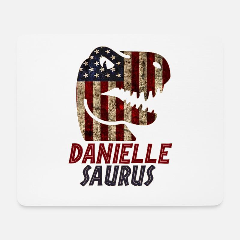 Patriotic Danielle Dinosaur Daniellesaurus - Mouse Pad (horizontal) - white
