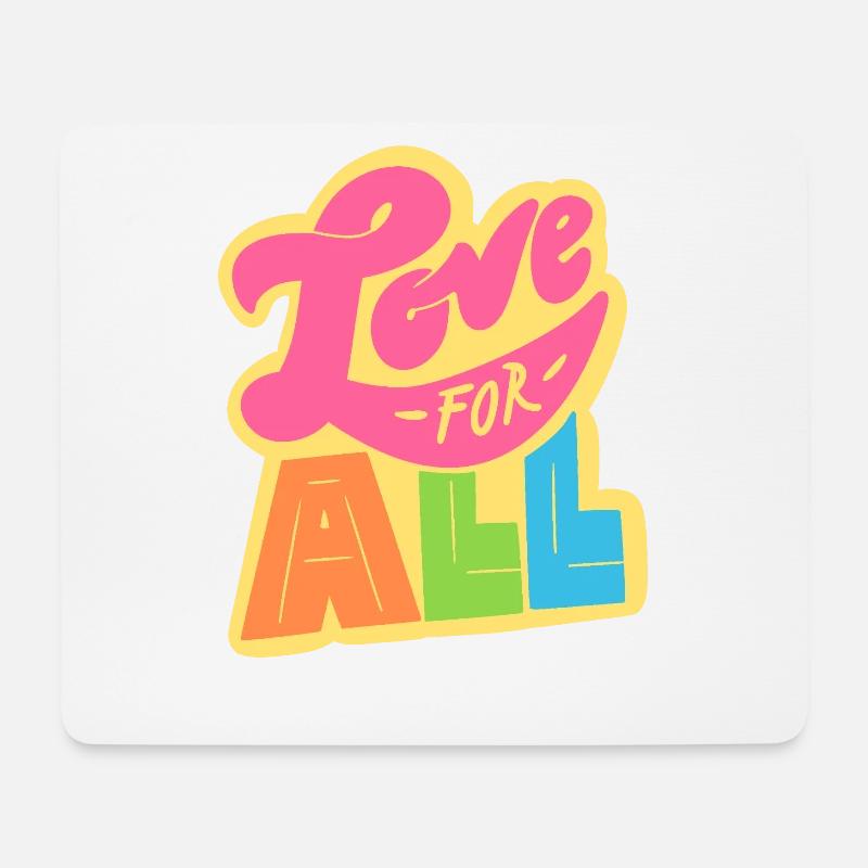Love For All LGBTQ Rainbow - Mousepad (Querformat) - Weiß