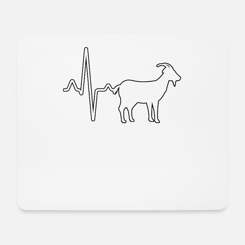 Ziege Herzschlag - Mousepad (Querformat) - Weiß