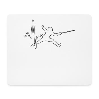 Fechten Herzschlag - Mousepad (Querformat) - Weiß - Vorne