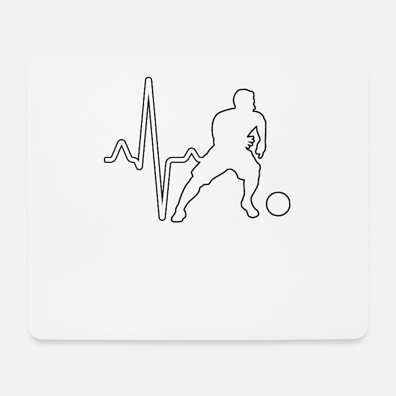 Fußball Herzschlag - Mousepad (Querformat) - Weiß