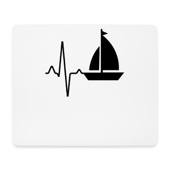 Segeln Herzschlag - Mousepad (Querformat) - Weiß - Vorne