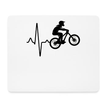 Mountain bike heartbeat - Mouse Pad (horizontal) - white - Front