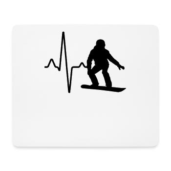 Rythme cardiaque en snowboard - Tapis de souris (format paysage) - blanc - Devant