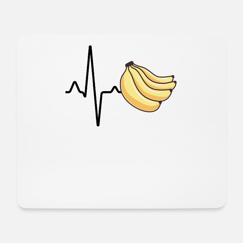 Banane Herzschlag - Mousepad (Querformat) - Weiß