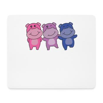Bi Flag Pride LGBTQ doux Hippopotame - Tapis de souris (format paysage) - blanc - Devant